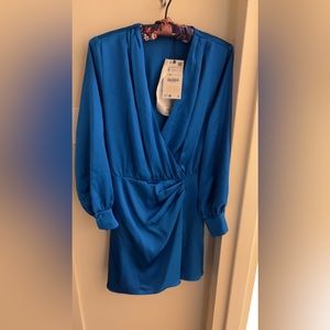 Zara blue satin dress size S